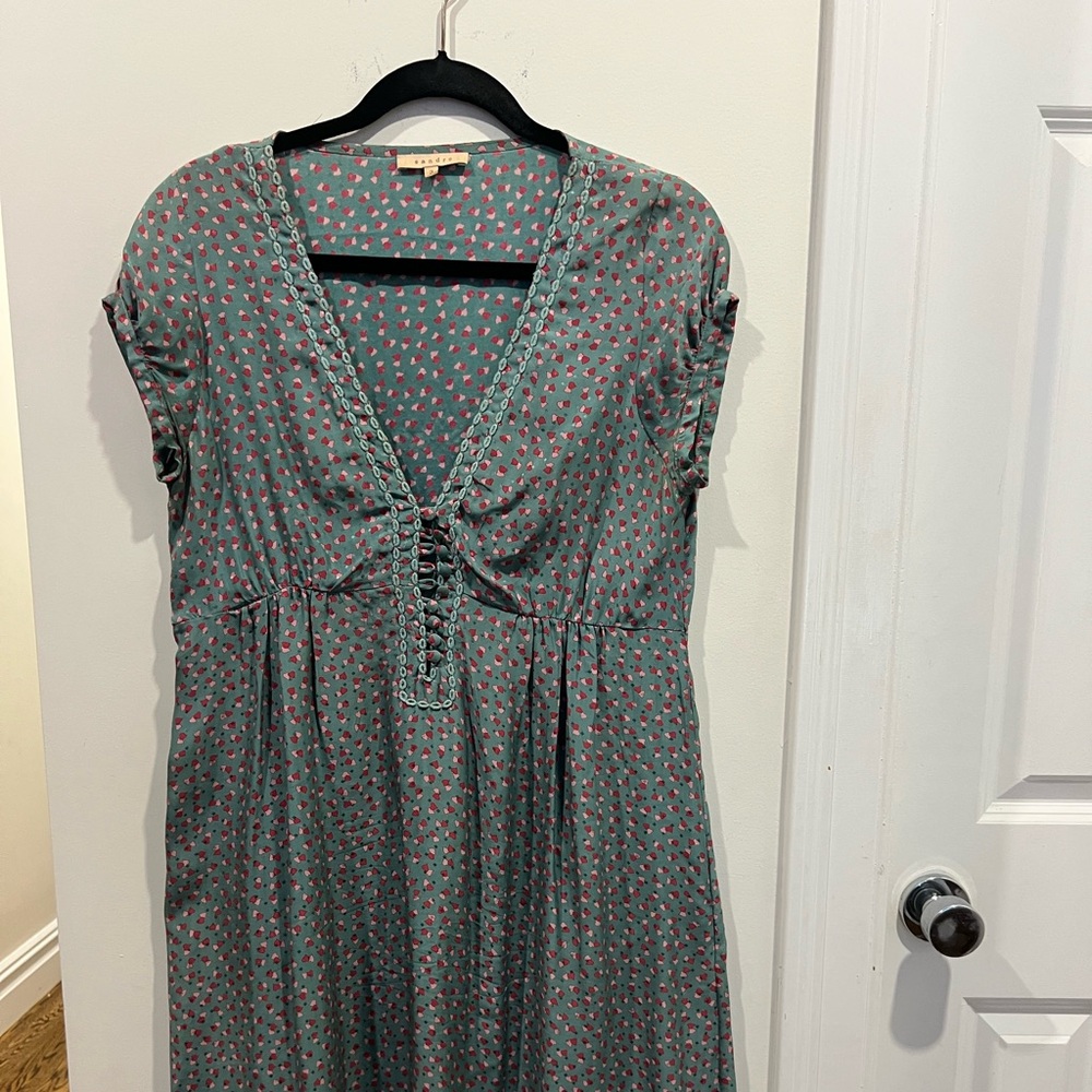 Sandro Silk Midi Sundress with hearts